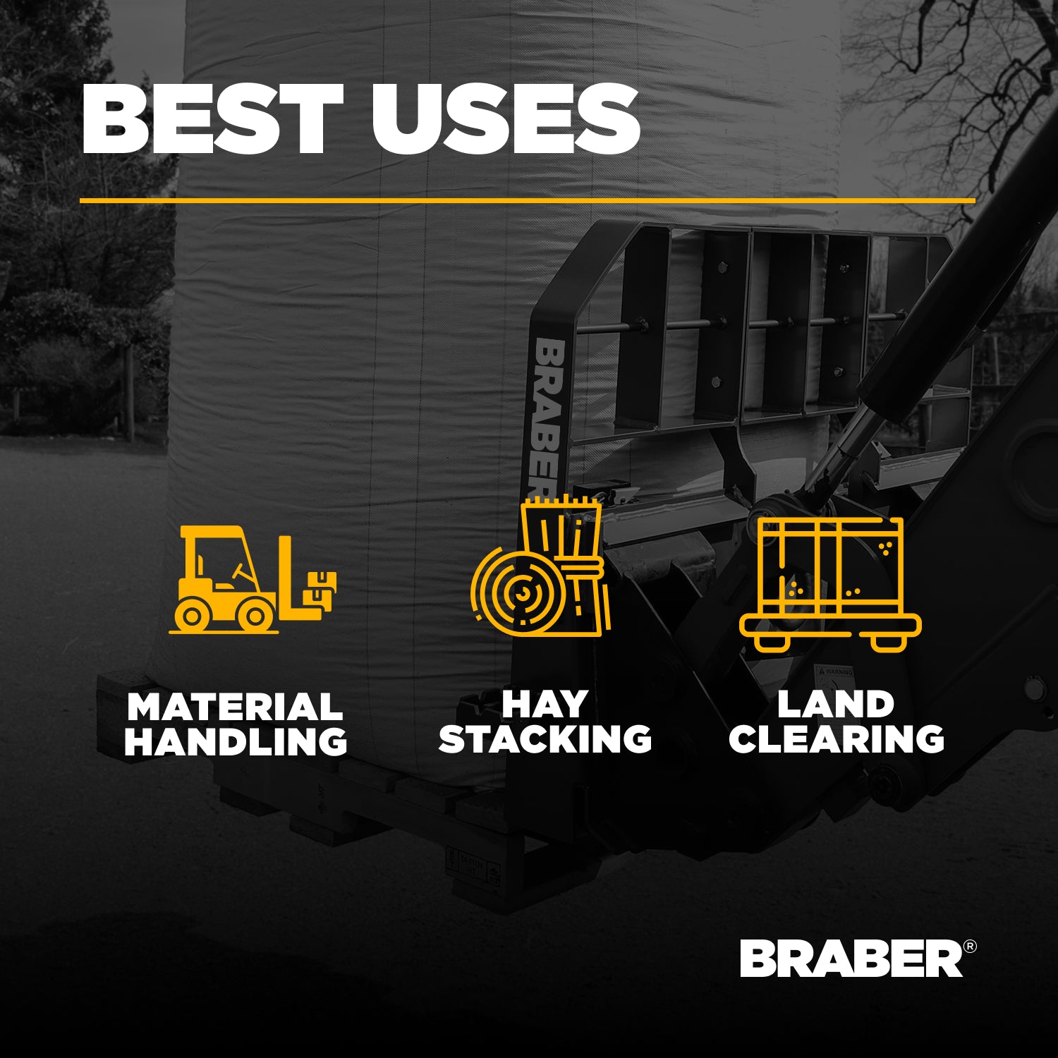 Skid Steer Pallet Forks 4400 lb 48" – BE-PF5048HBO500J-5