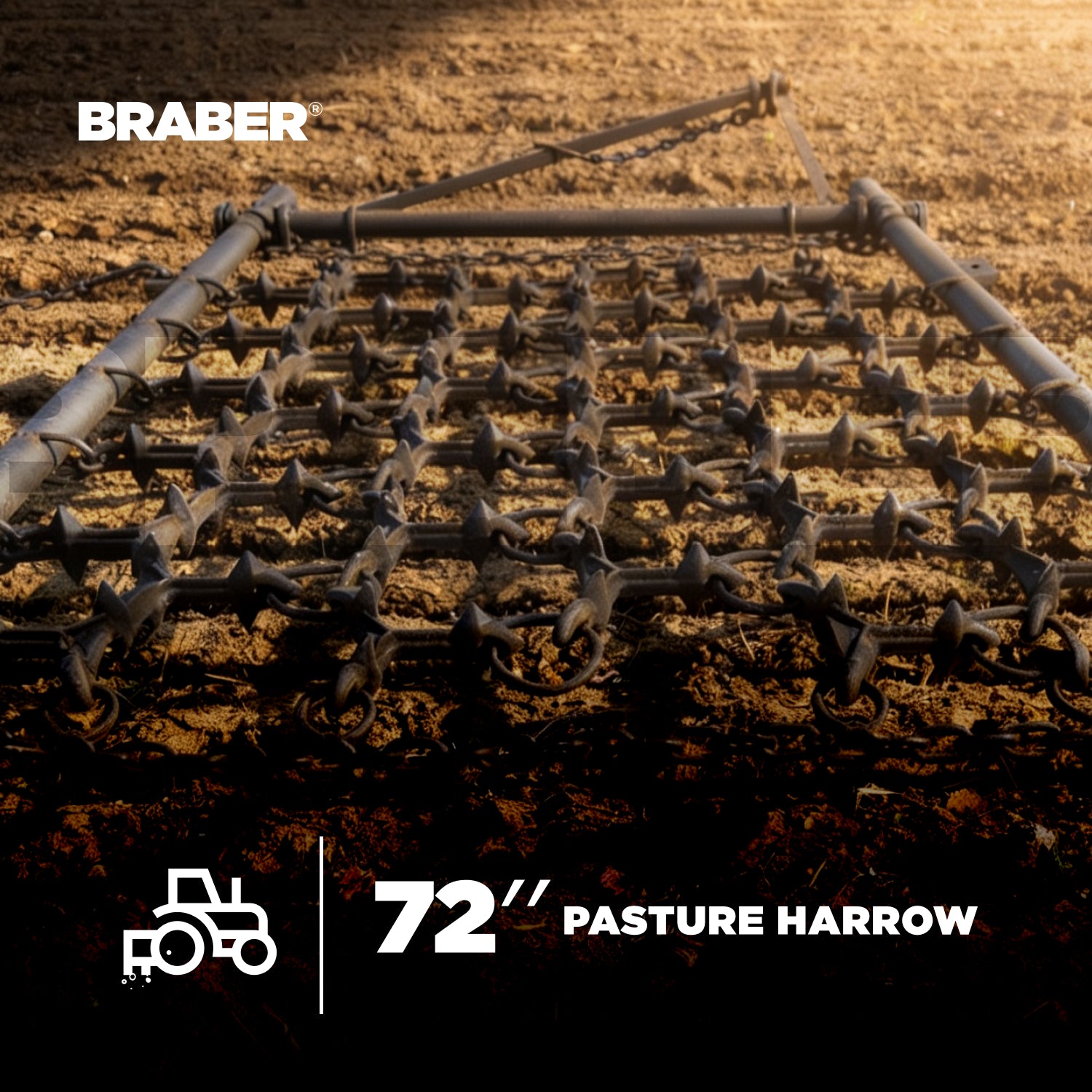 Tow-Behind Pasture Harrow 6' 4-Way – BE-PH06FT-zoom-2