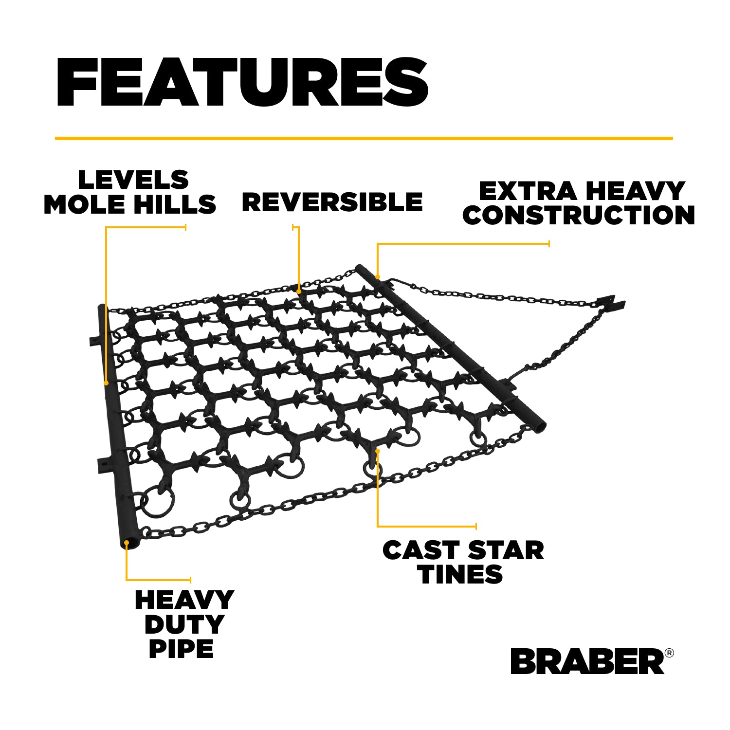 Tow-Behind Pasture Harrow 6' 4-Way – BE-PH06FT-zoom-3