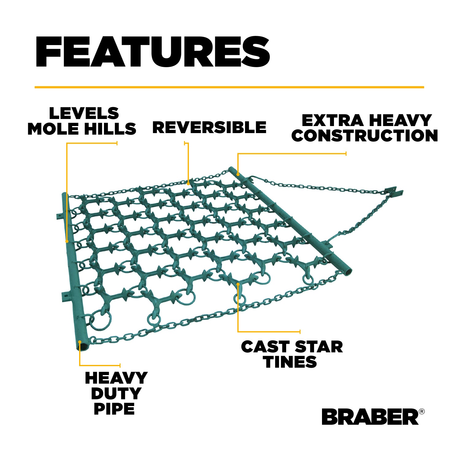 Tow-Behind Pasture Harrow 16' 4-Way – BE-PH16FT-3