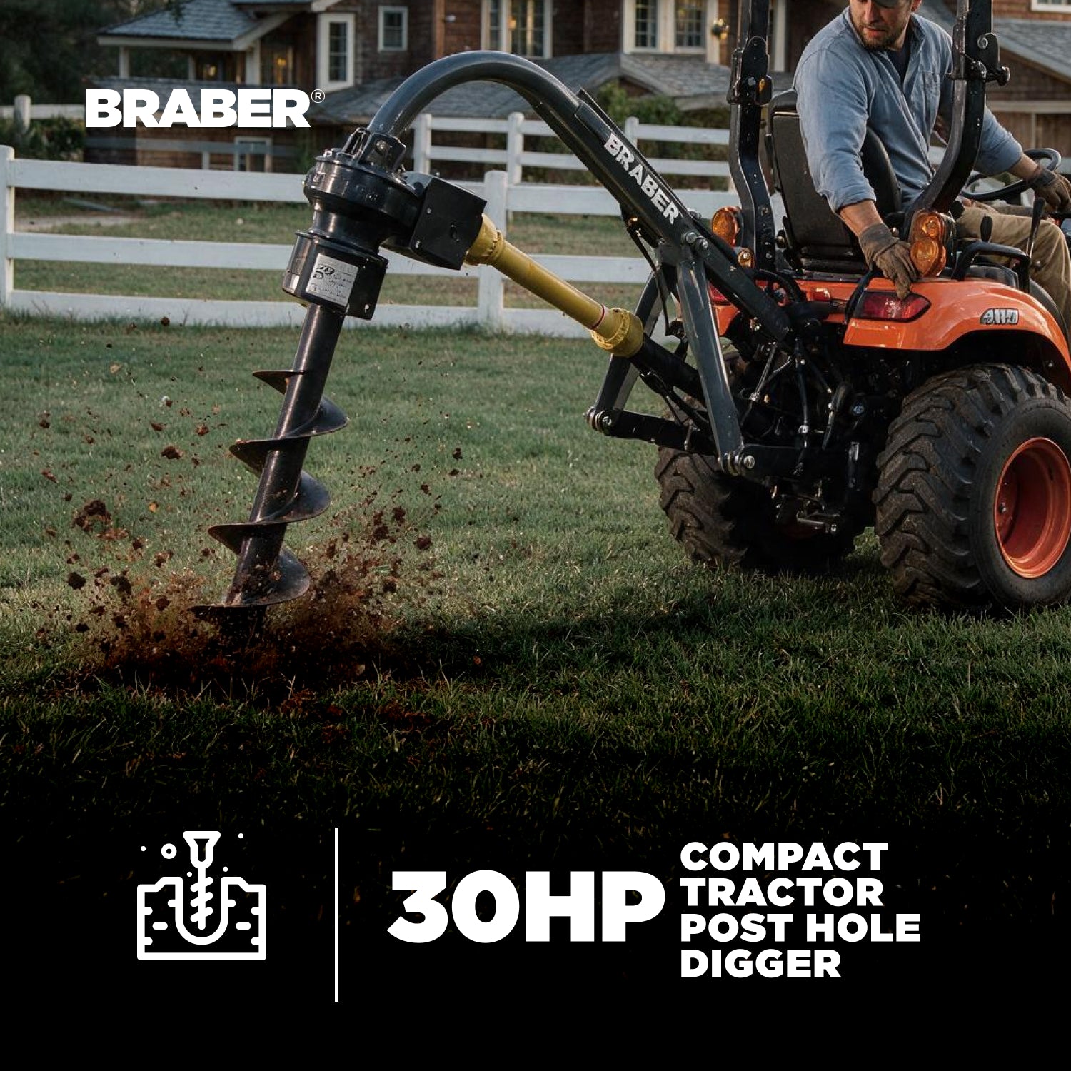 3-Point PTO Light-Duty Post Hole Digger up to 30 HP – BE-PHDLG-zoom-2