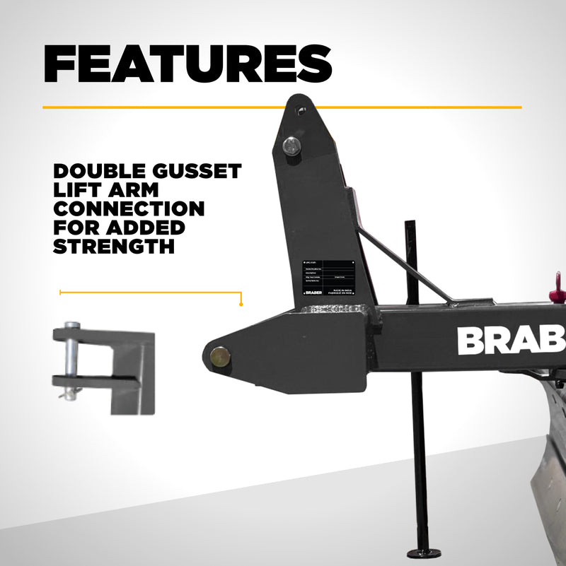 Heavy-Duty 3-Point Rear Blade 8' Hydraulic Angle up to 80 HP – BE-RB408HDG-zoom-