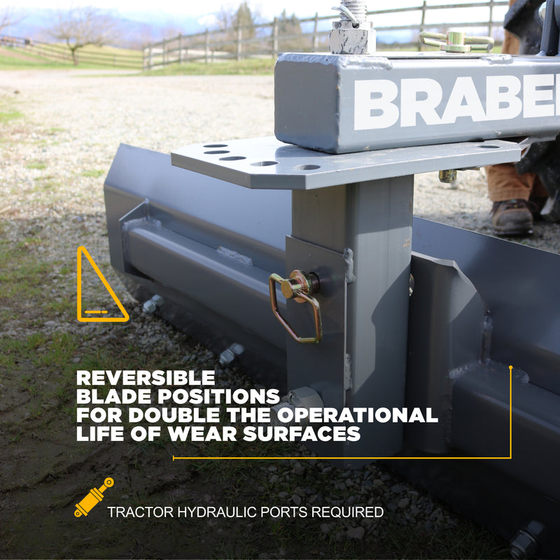 Heavy-Duty 3-Point Rear Blade 9' Hydraulic Angle up to 80 HP – BE-RB409HDG-zoom-