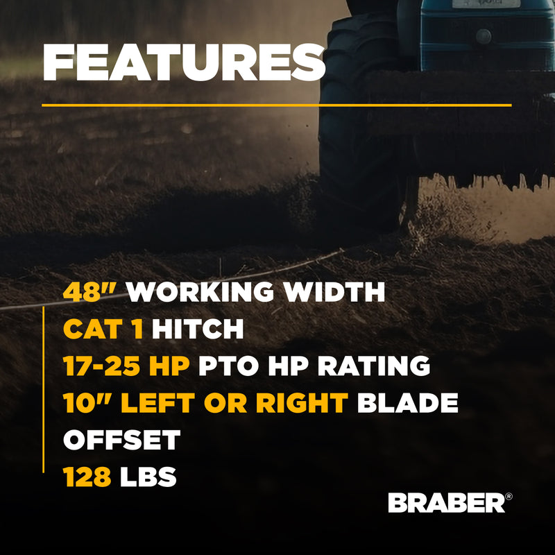 3-Point Rear Blade 48" Sub-Compact 17/25 HP – BE-RBC48N-zoom-