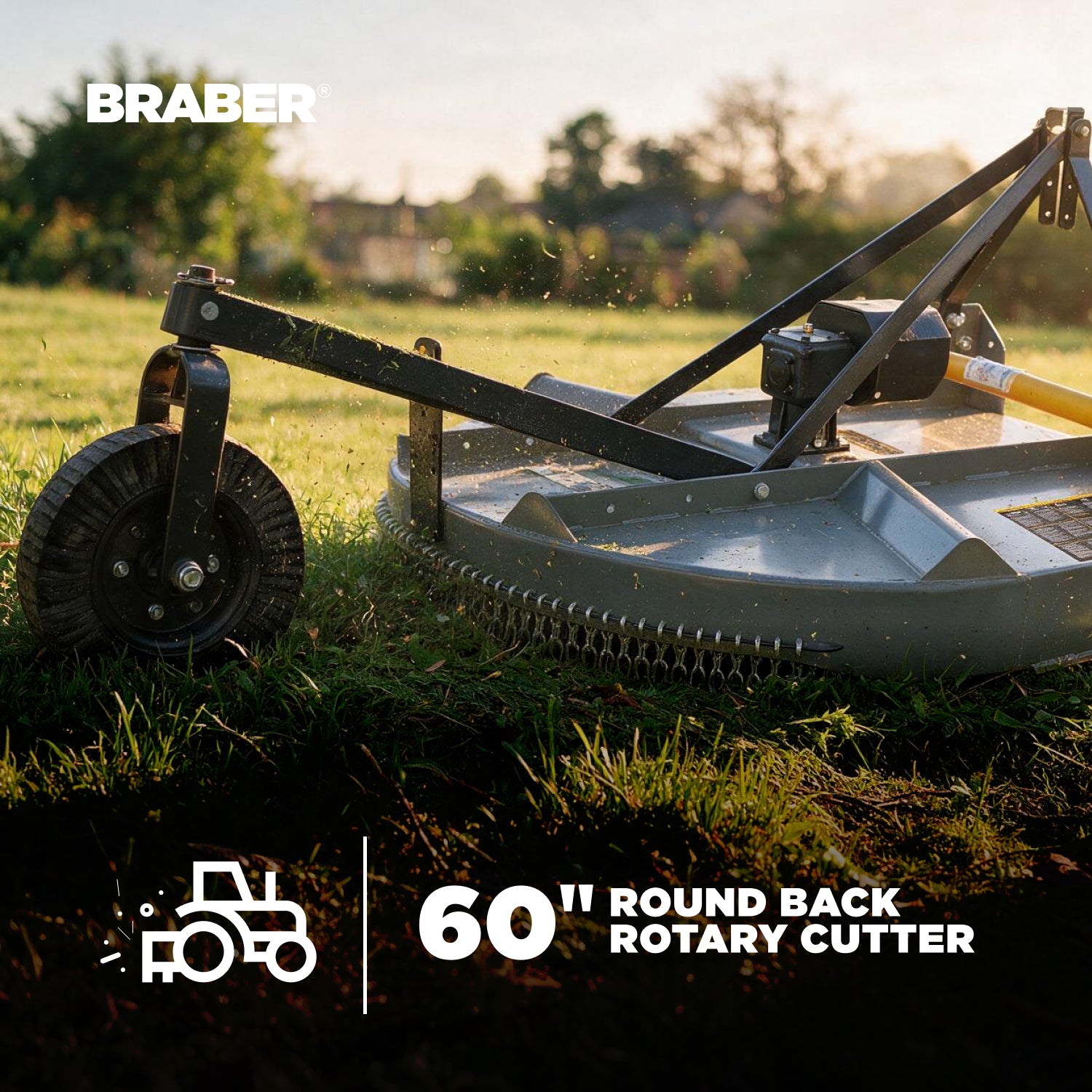 3-Point PTO Round-Back Rotary Cutter 5' 20/50 HP – BE-RCR500N