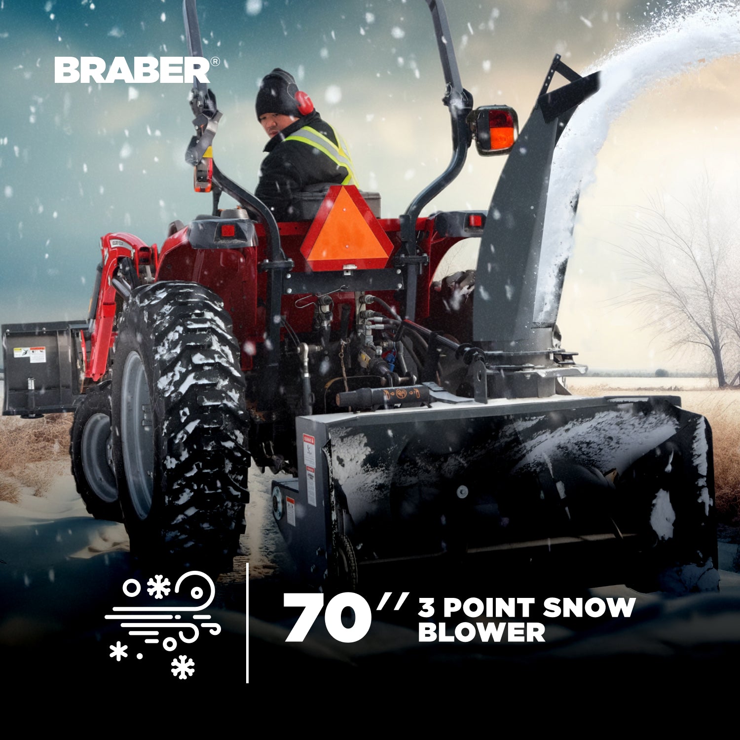3-Point PTO Snow Blower 70" 25/40 HP – BE-SBS6670G-2