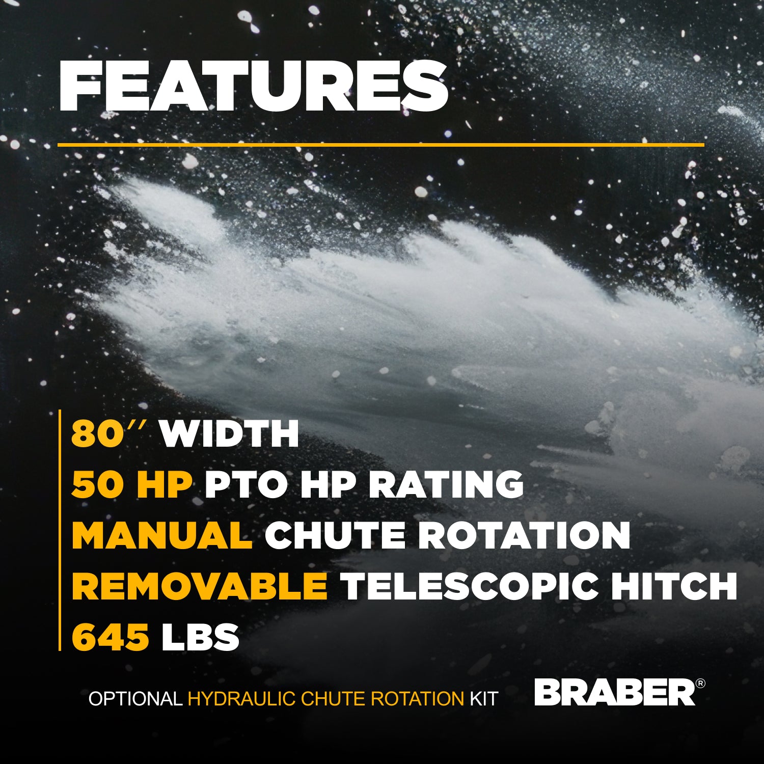 3-Point PTO Snow Blower 80" 35/60 HP – BE-SBS7680G-4