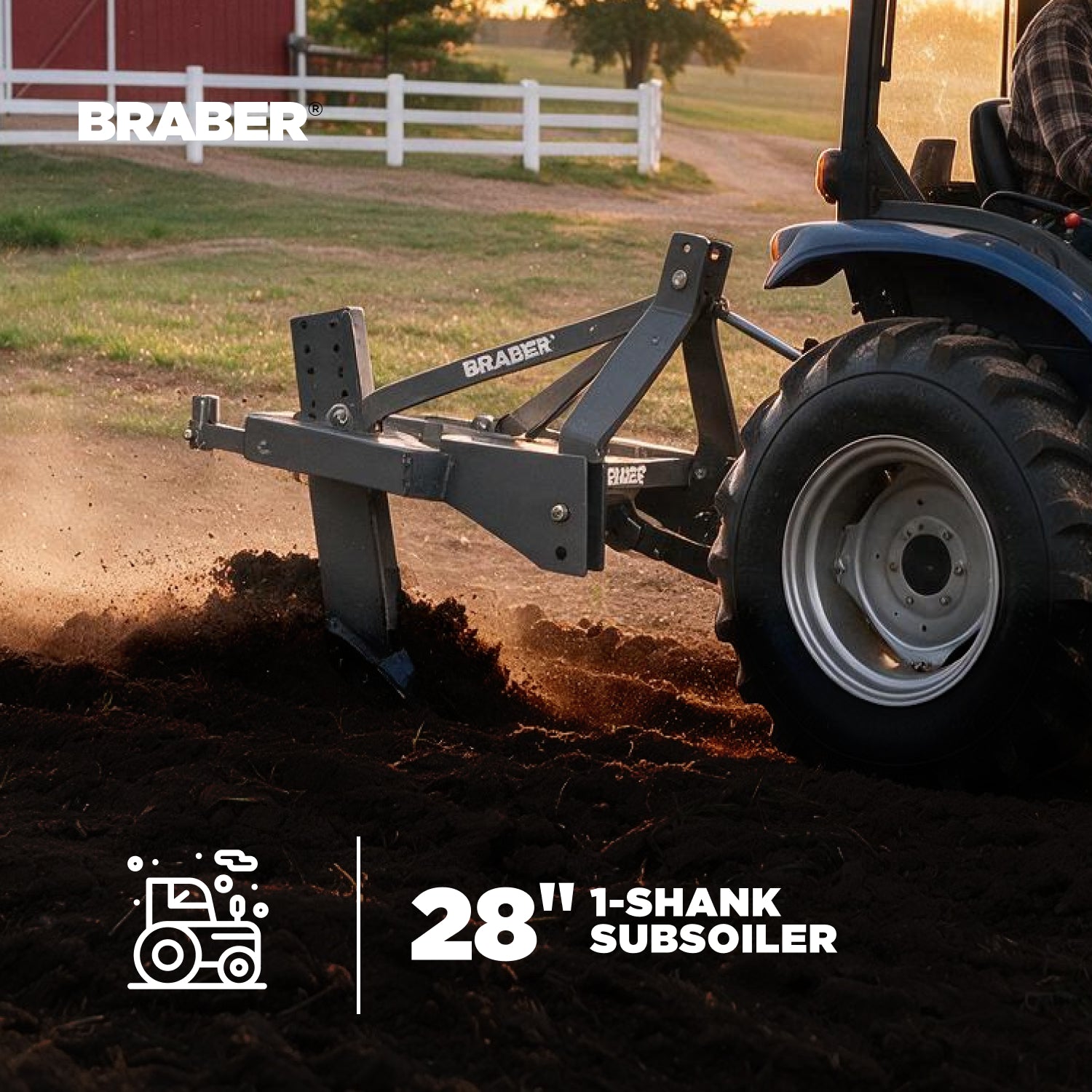 Heavy-Duty 1-Shank Subsoiler 28" Depth 40/65 HP – BE-SS1HD