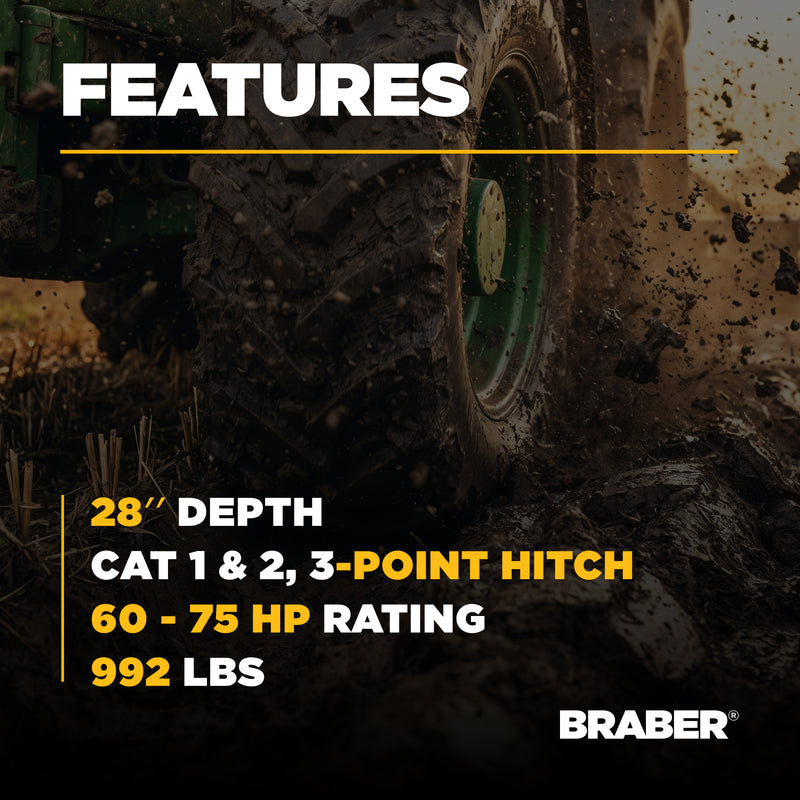 2-Shank Subsoiler 28" Depth 60/74 HP – BE-SS2HD-zoom-