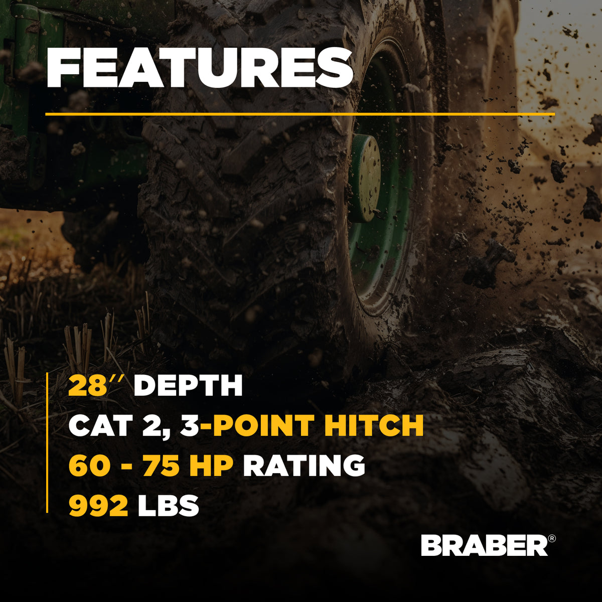 2-Shank Subsoiler 28" Depth 60/74 HP – BE-SS2HD-3