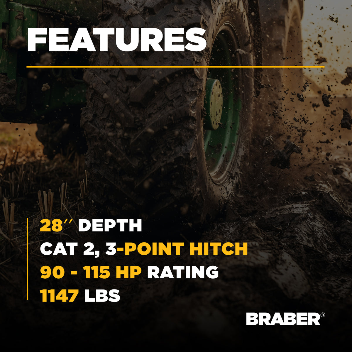 3-Shank Subsoiler 28" Depth 90/115 HP – BE-SS3HD-3