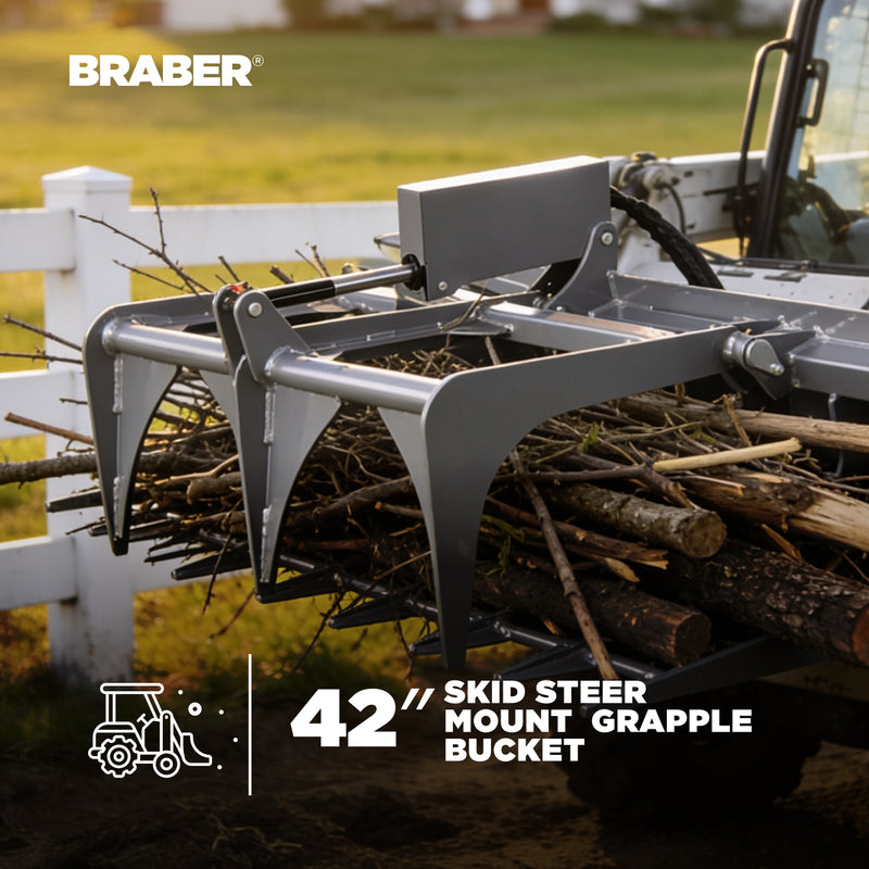 Skid Steer Grapple Bucket 42" Heavy-Duty – BE-SSGB2242-zoom-