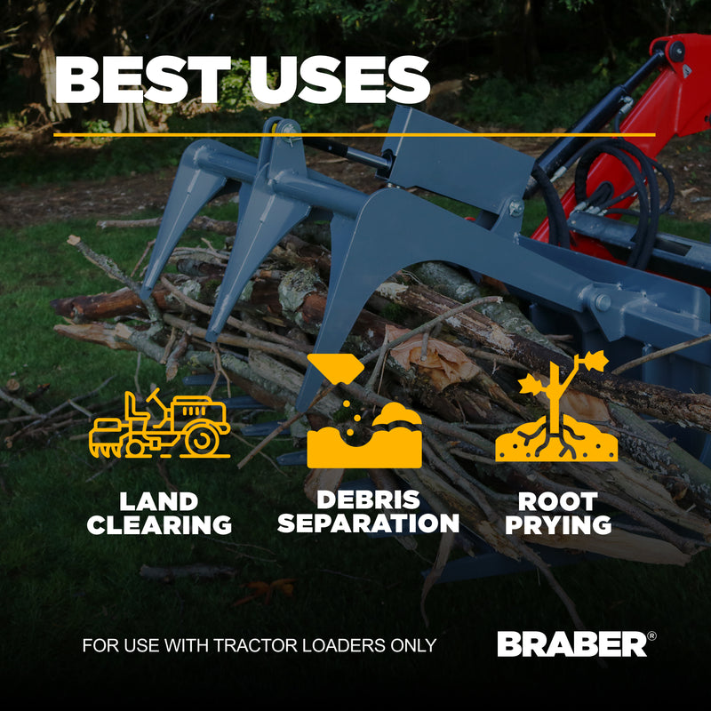 Skid Steer Grapple Bucket 42" Heavy-Duty – BE-SSGB2242-zoom-