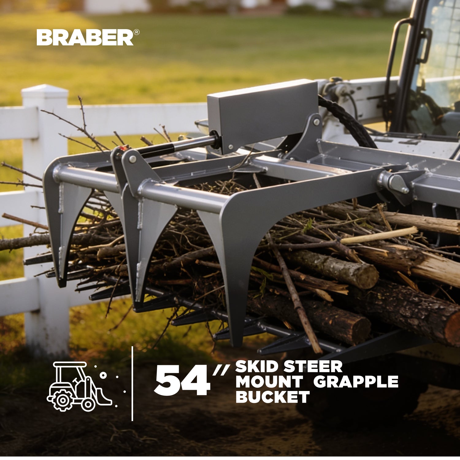 Skid Steer Grapple Bucket 54" Heavy-Duty – BE-SSGB2254-zoom-2
