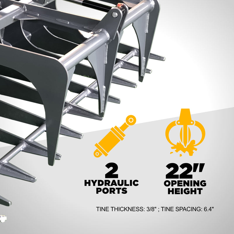 Skid Steer Grapple Bucket 54" Heavy-Duty – BE-SSGB2254-zoom-