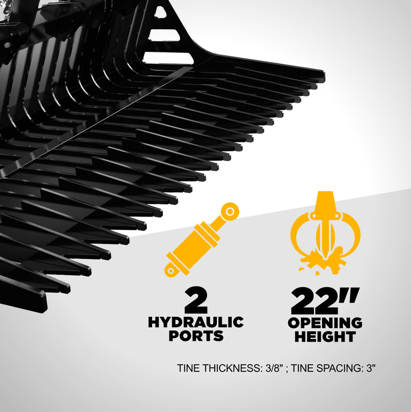 Skid Steer Grapple Bucket 60" Heavy-Duty – BE-SSGB60-zoom-