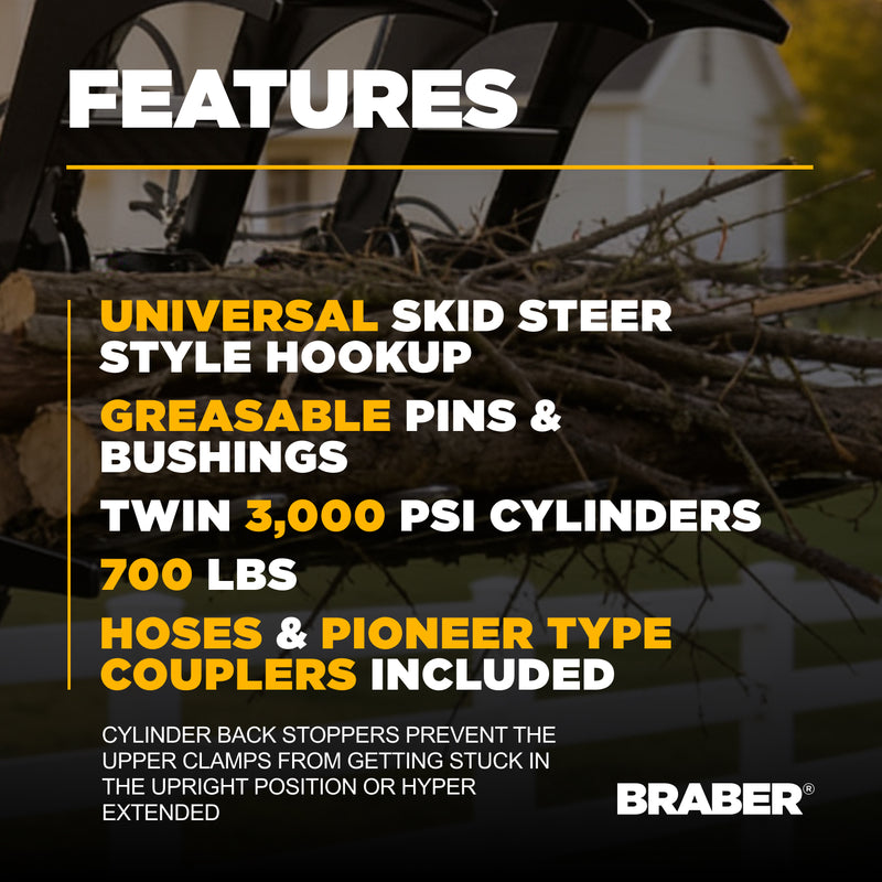 Skid Steer Grapple Bucket 72" Heavy-Duty – BE-SSGB72-zoom-