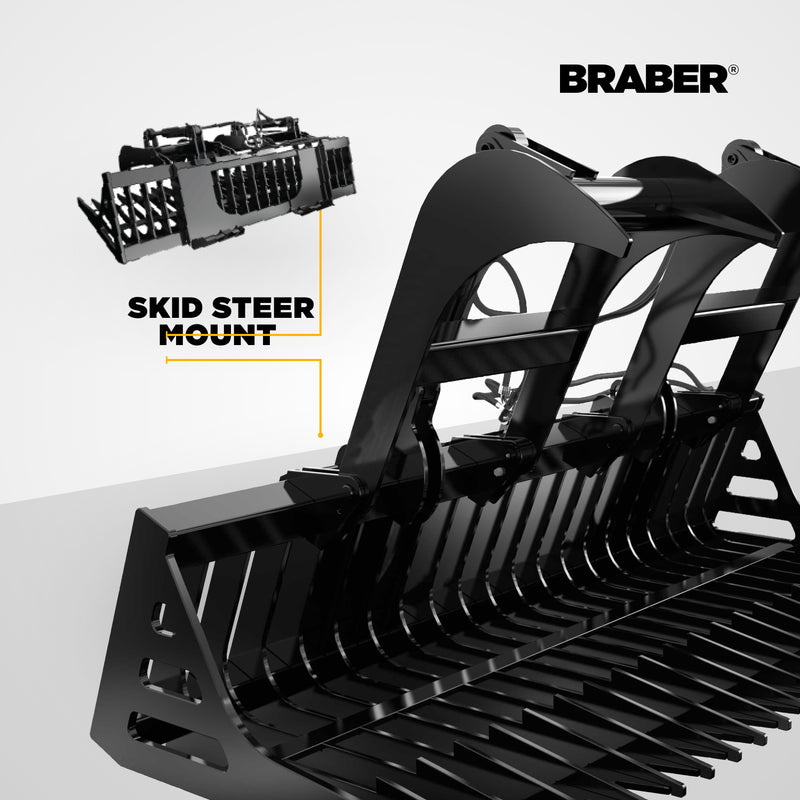 Skid Steer Grapple Bucket 72" Heavy-Duty – BE-SSGB72-zoom-