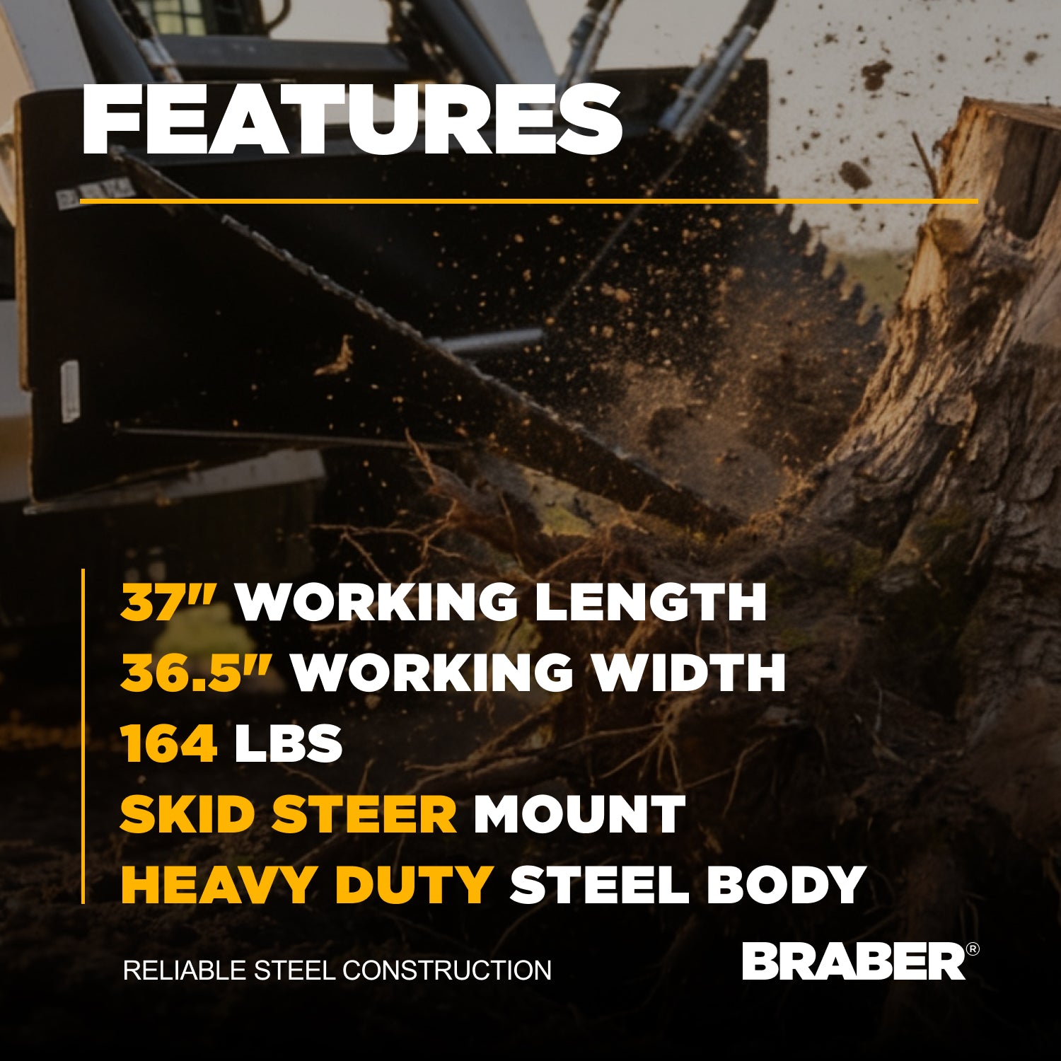 Skid Steer Stump Uprooter 37" – BE-SSTS37-zoom-3
