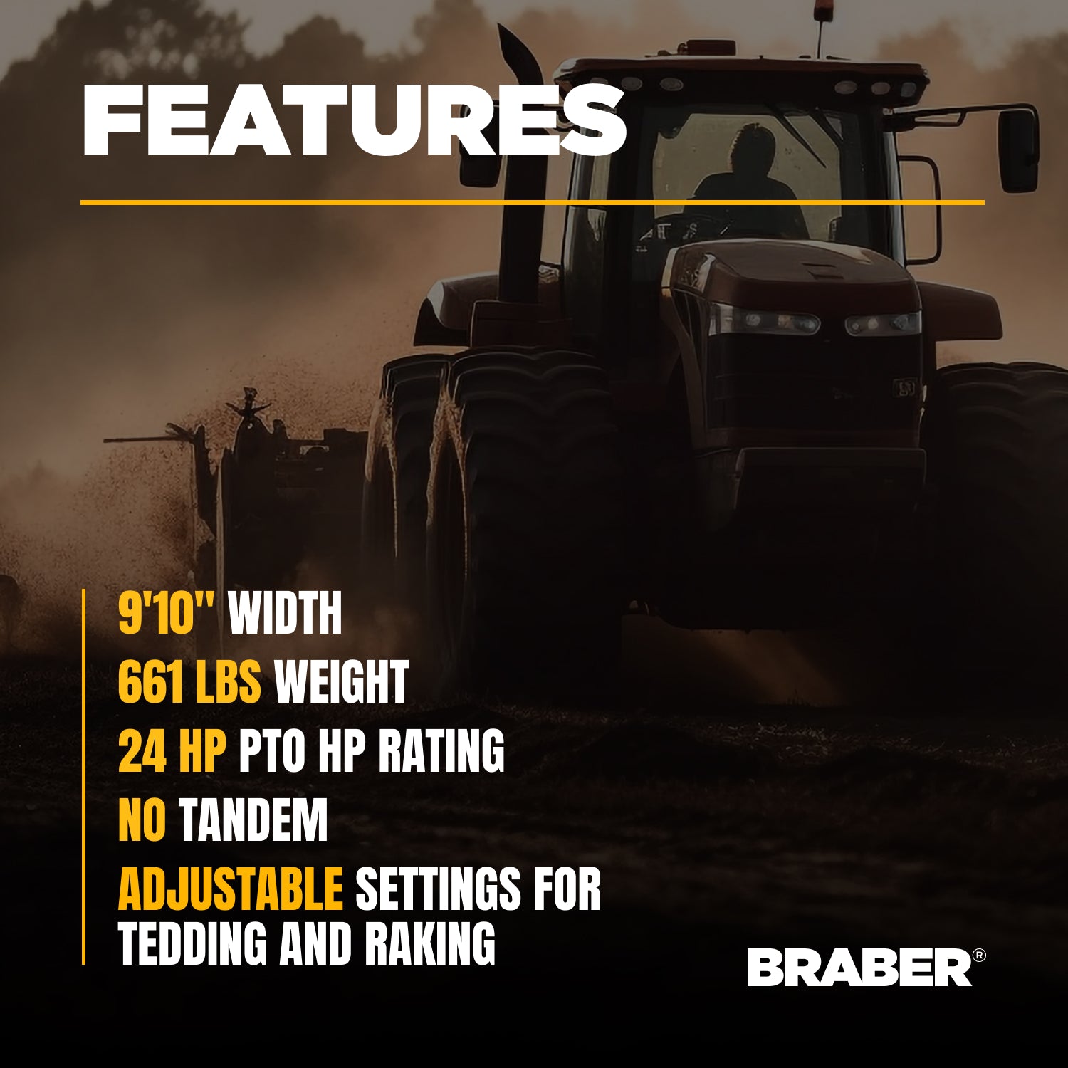 3-Point PTO Tedder Rake 9'10" 24 HP+ – BE-TR300-zoom-4