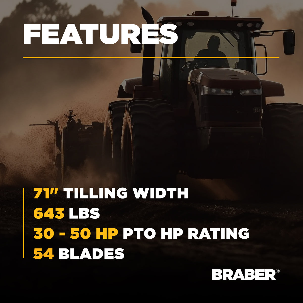 3-Point PTO Rotary Tiller 71" 30/50 HP – BE-TS180-zoom-4