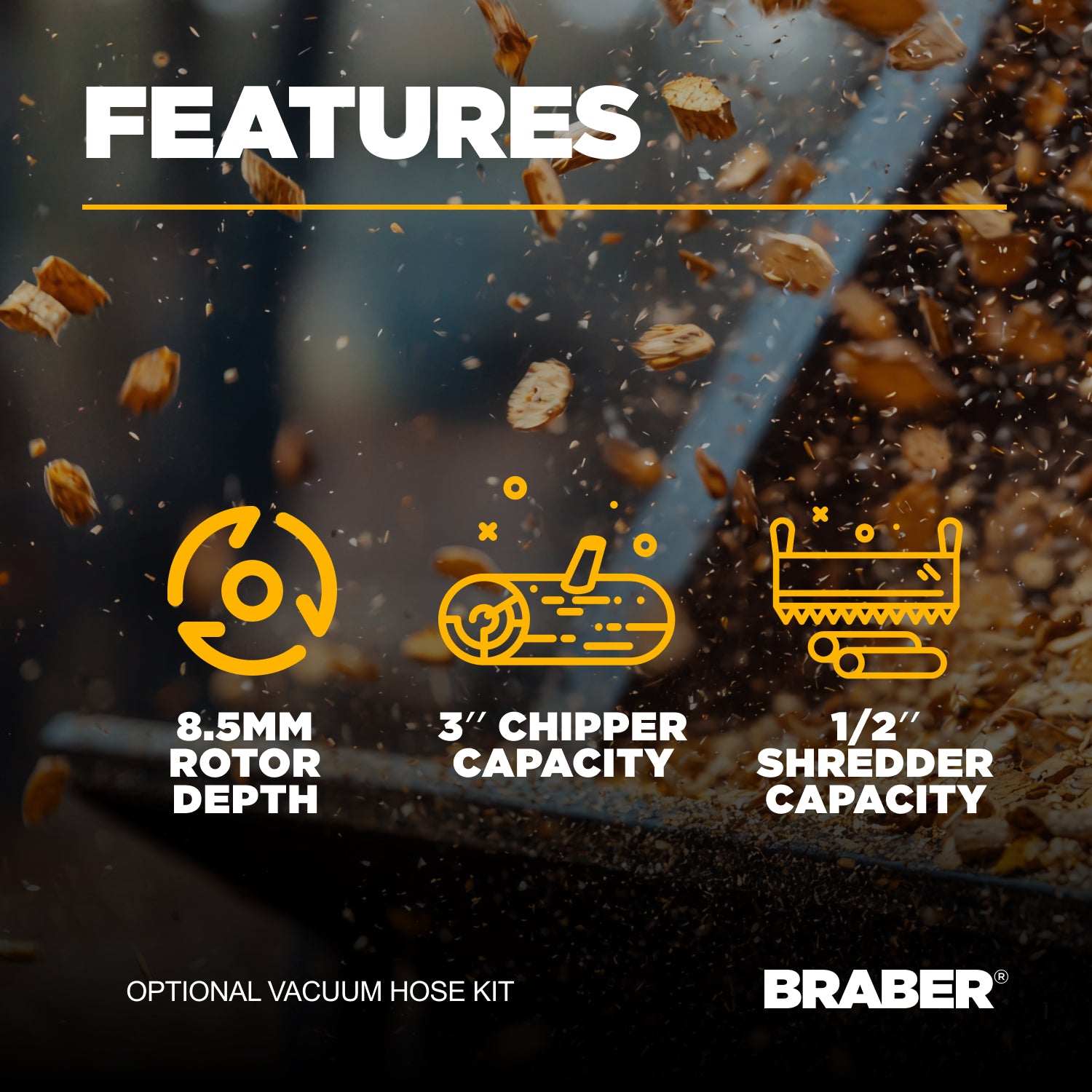 2-in-1 Flywheel Wood Chipper Shredder 3" Capacity 212cc – BE-WCGF3R7-zoom-5