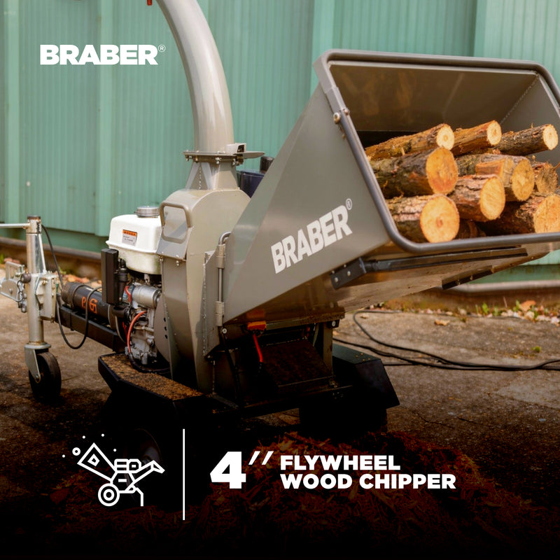 Flywheel Wood Chipper Shredder 4" Capacity Honda GX390 – BE-WCGF4H13-zoom-