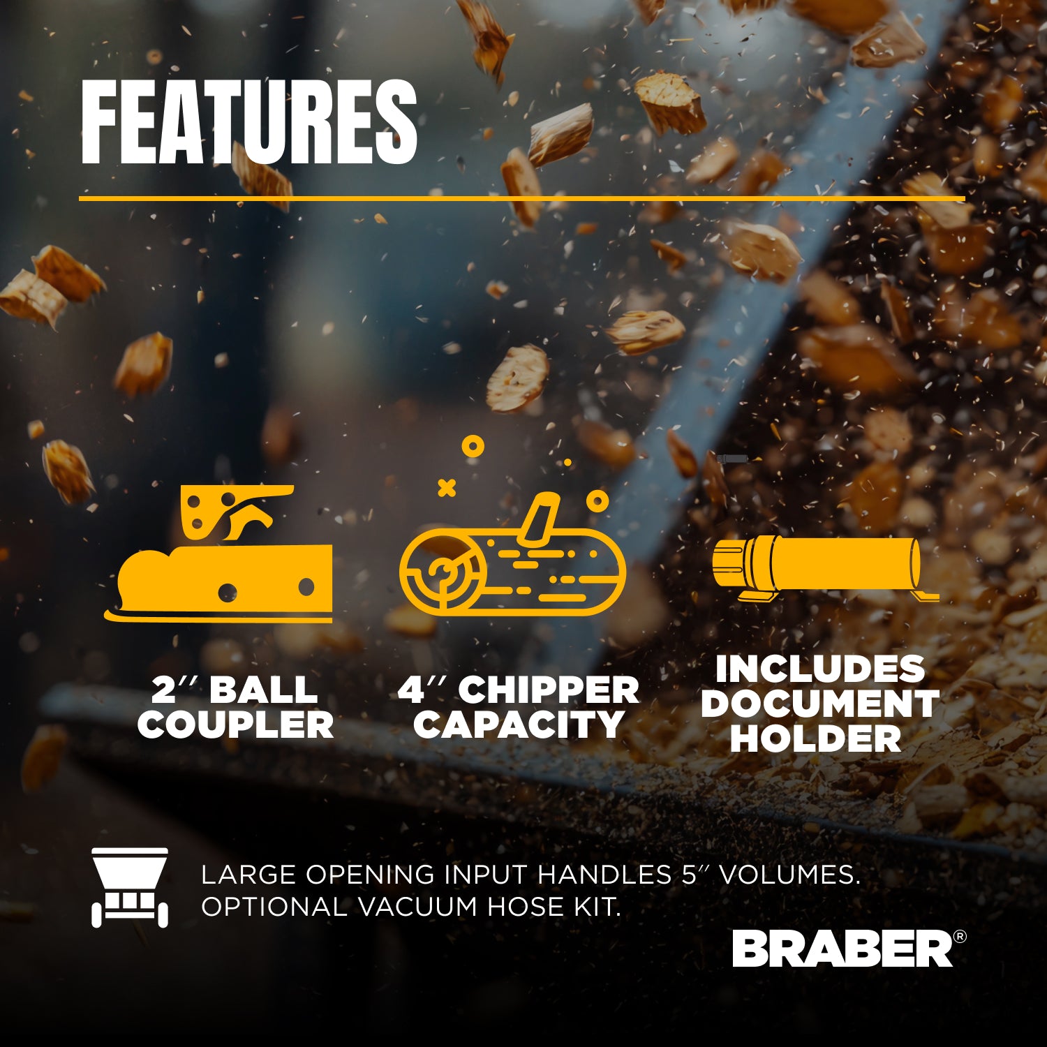 Flywheel Wood Chipper Shredder 4" Capacity 420cc – BE-WCGF4R13-zoom-6