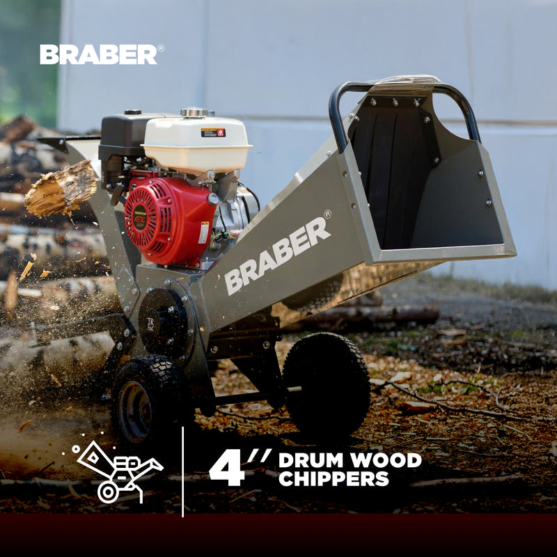 Drum Wood Chipper, Honda 390 cc, Electric Start-zoom-
