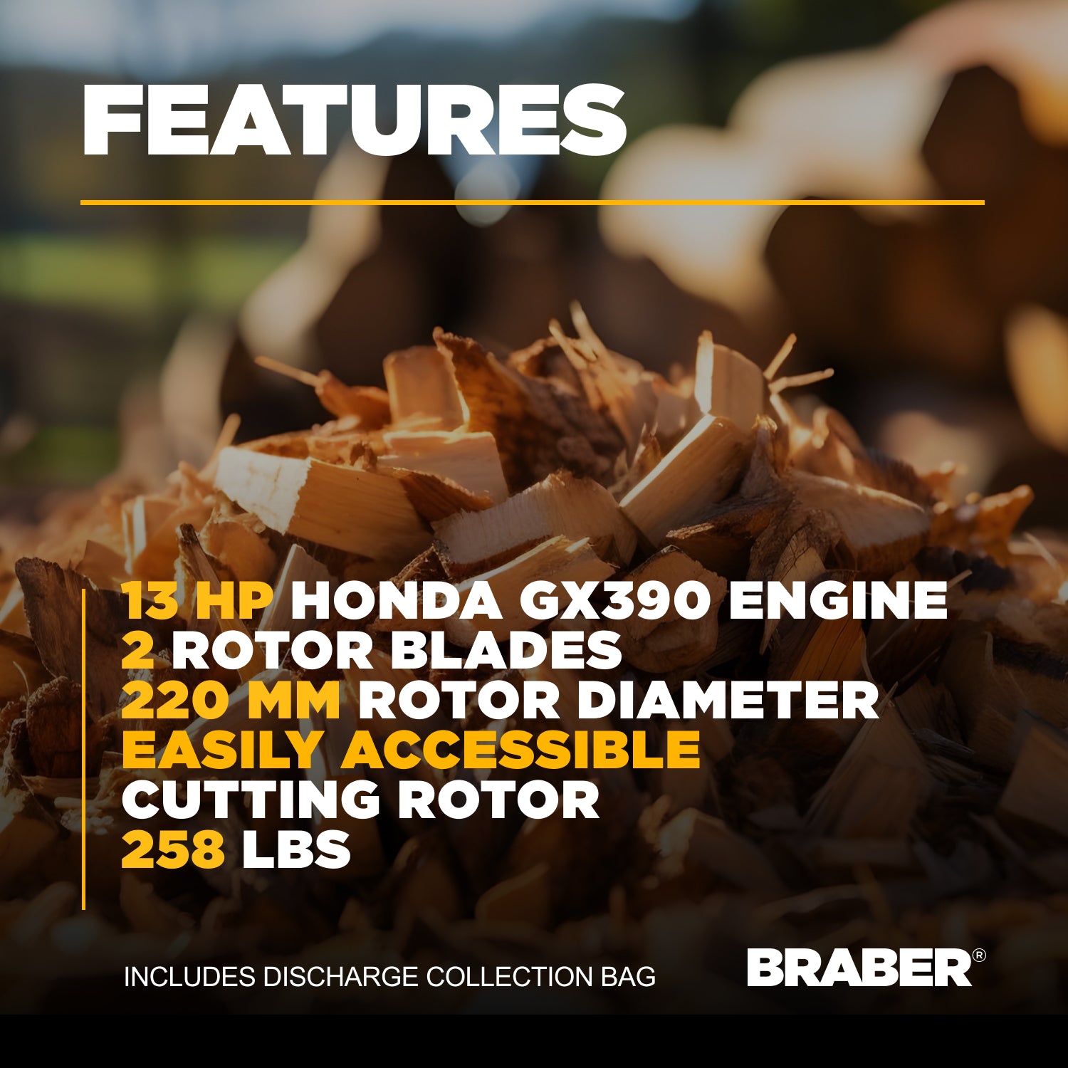 Drum Wood Chipper, Honda 390 cc, Electric Start-zoom-4