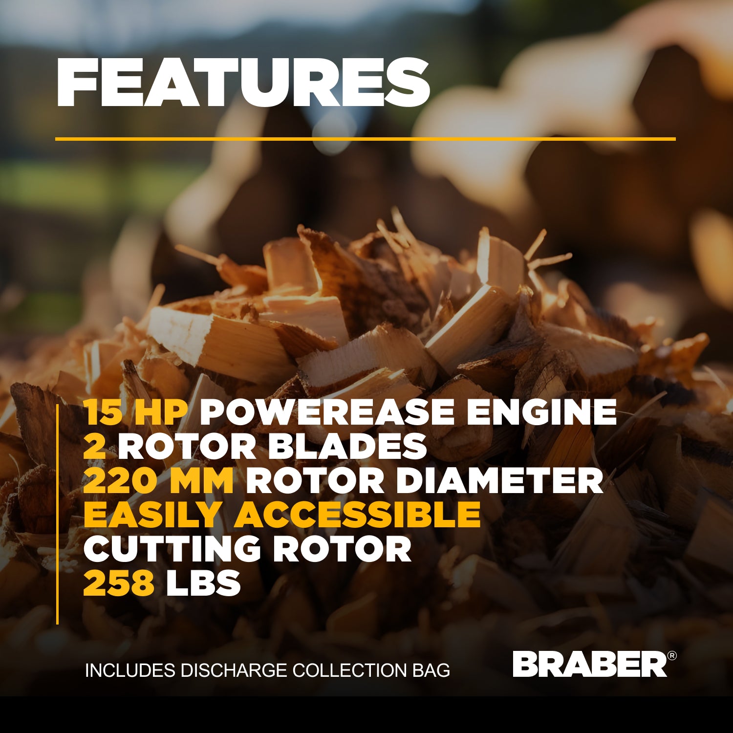 Wood Chipper Shredder 4" Capacity 420cc – BE-WCGR4R13-4