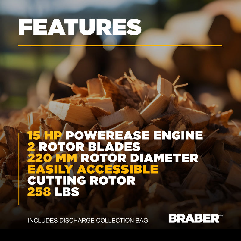 Wood Chipper Shredder 4" Capacity 420cc – BE-WCGR4R13-zoom-