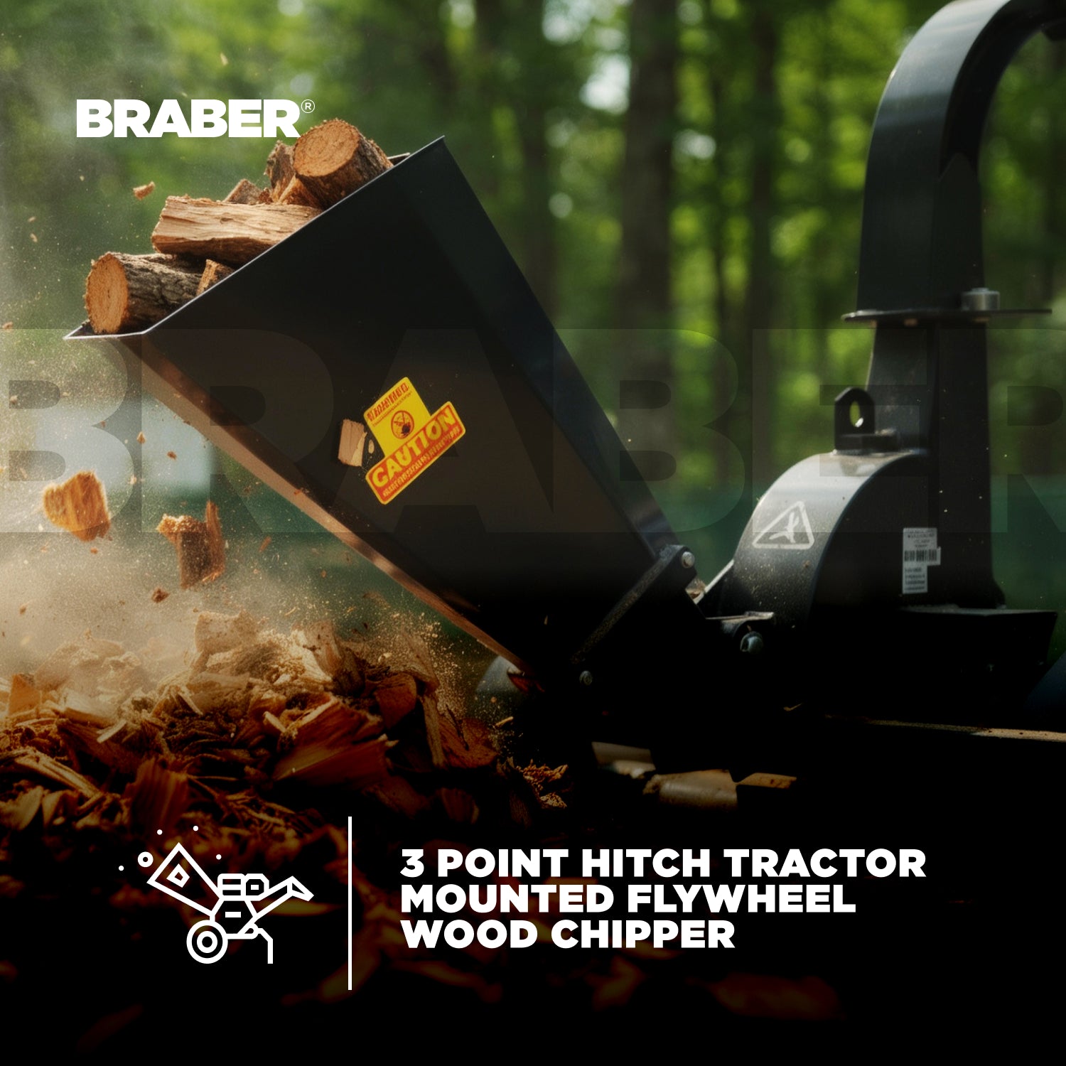 3-Point PTO Wood Chipper 8" Capacity 25/65 HP – BE-WCX8
