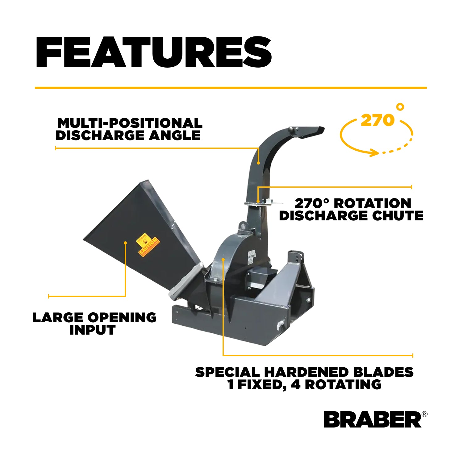 3-Point PTO Wood Chipper 8" Capacity 25/65 HP – BE-WCX8-zoom-3