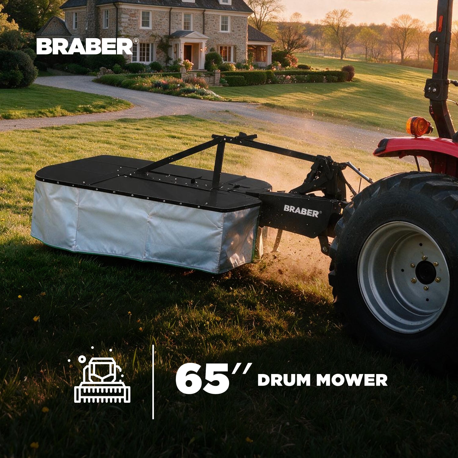 3-Point PTO Drum Mower 65" 2-Drum up to 30 HP – BE-Z175-2