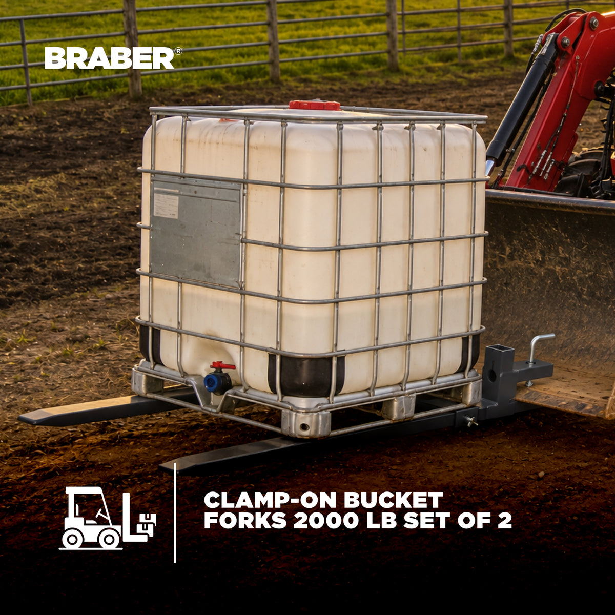 Clamp-On Bucket Forks 2000 lb Set of 2 – BF2000N