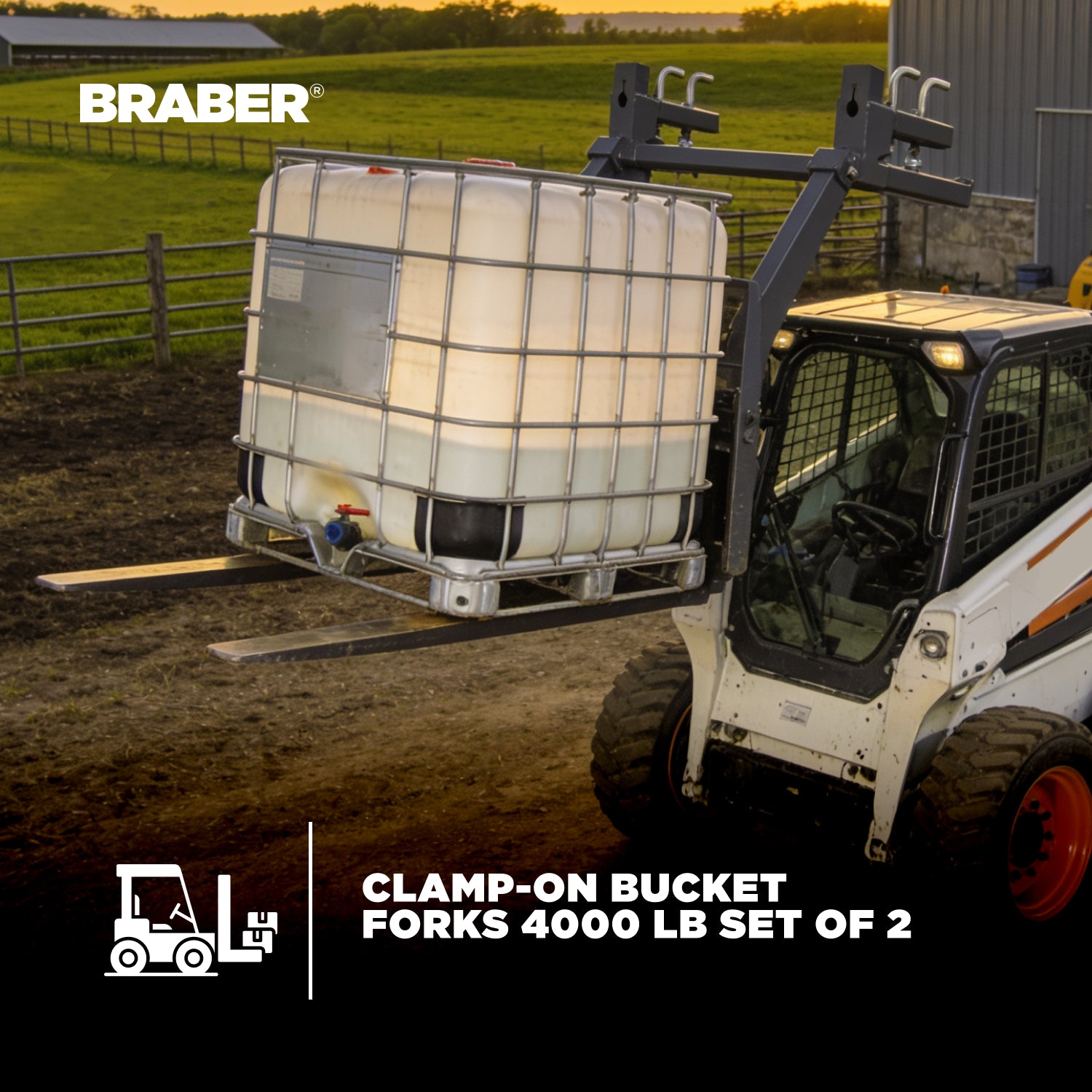 Clamp-On Bucket Forks 4000 lb Set of 2 – BF4000N-2