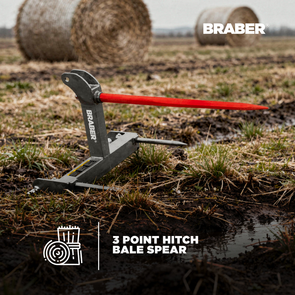 3-Point Bale Spear 2500 lb – BE-BS3PTN-3