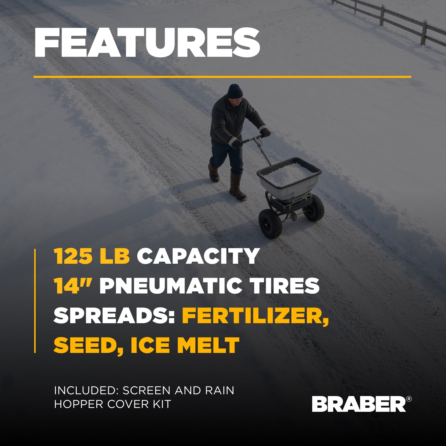 Push Broadcast Salt Spreader 125 lb – PFSS60P-3