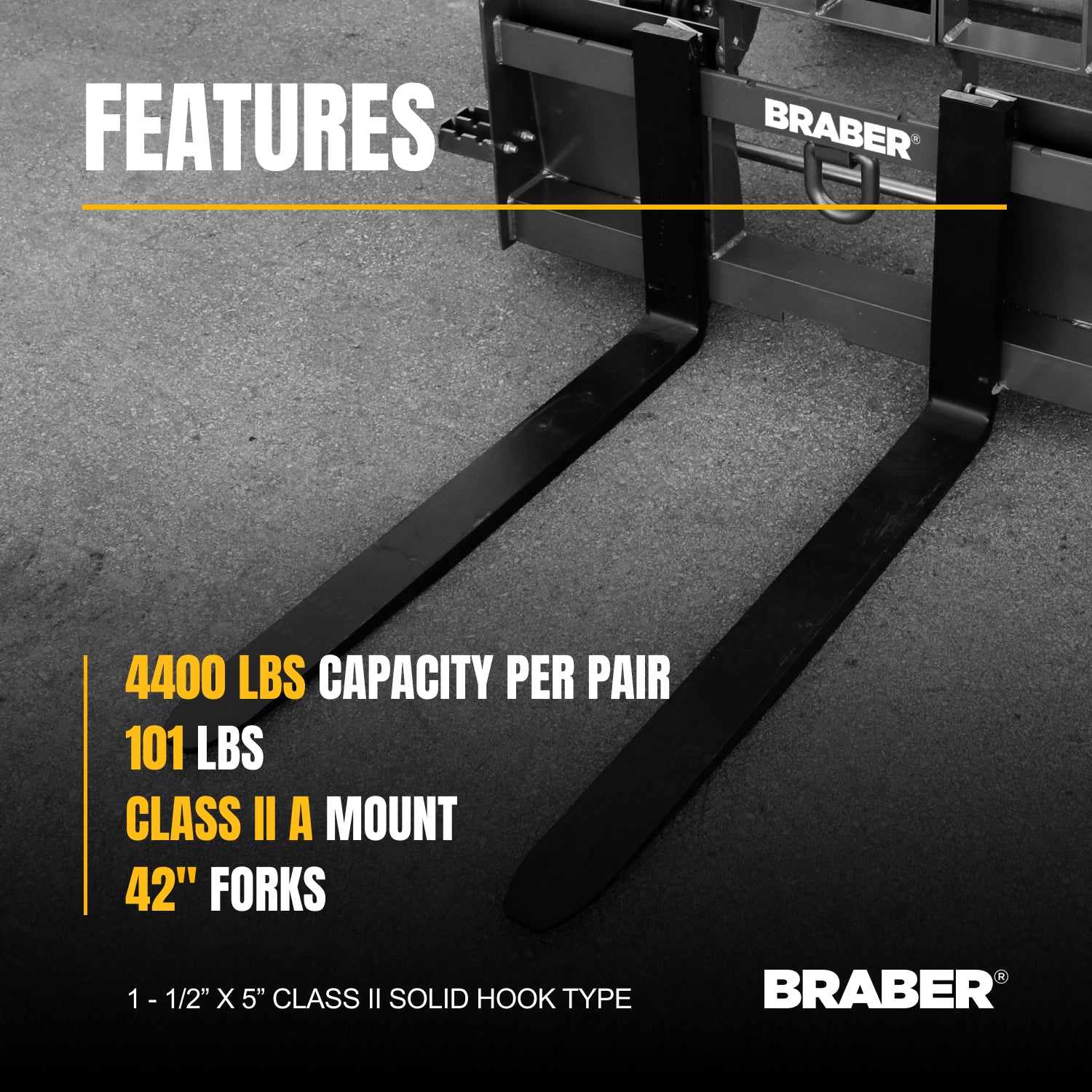 Class II Pallet Fork Tine 42" – PFT42HDJ-zoom-3