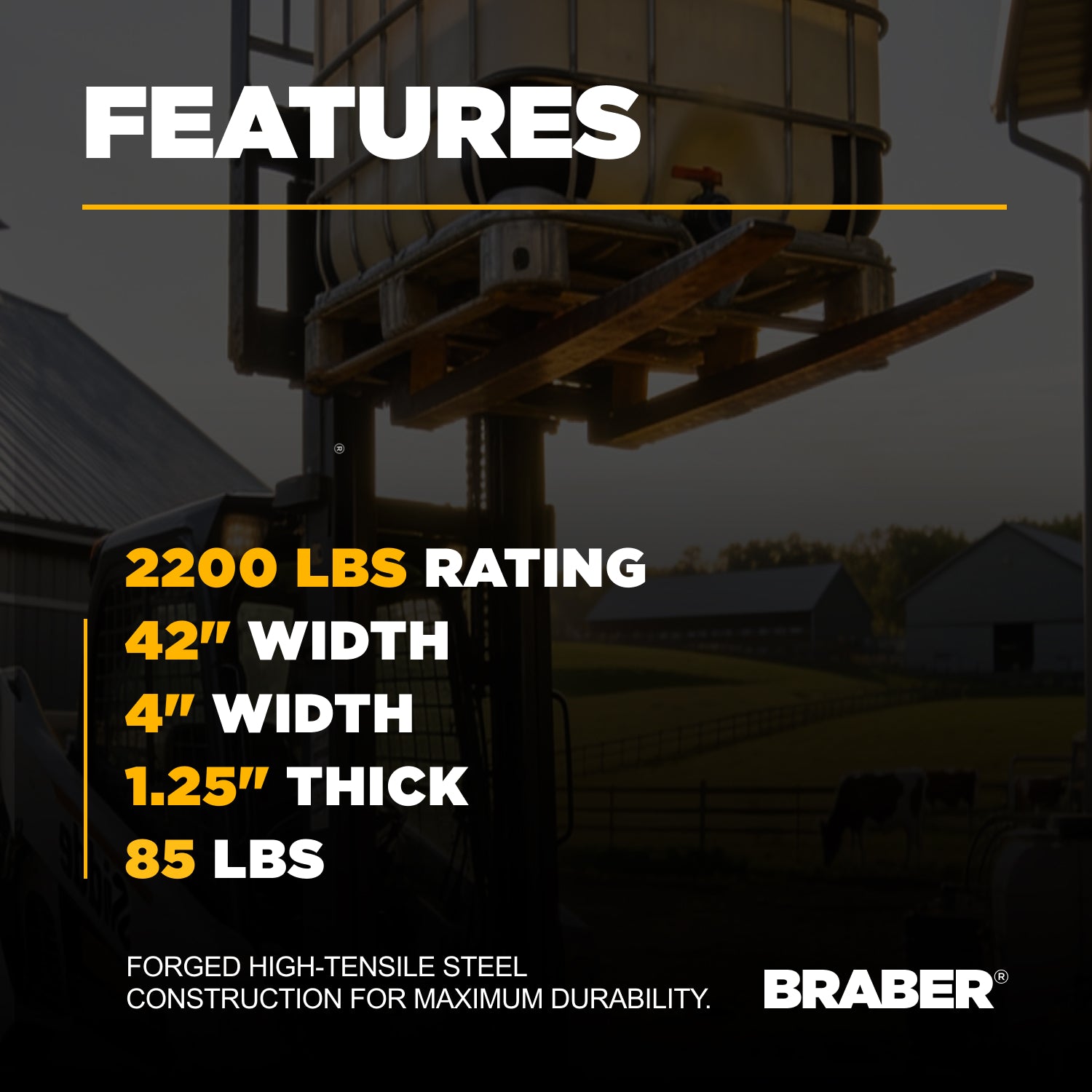 Class II Pallet Forks 2200 lb 42" – PFT42LDJ-3