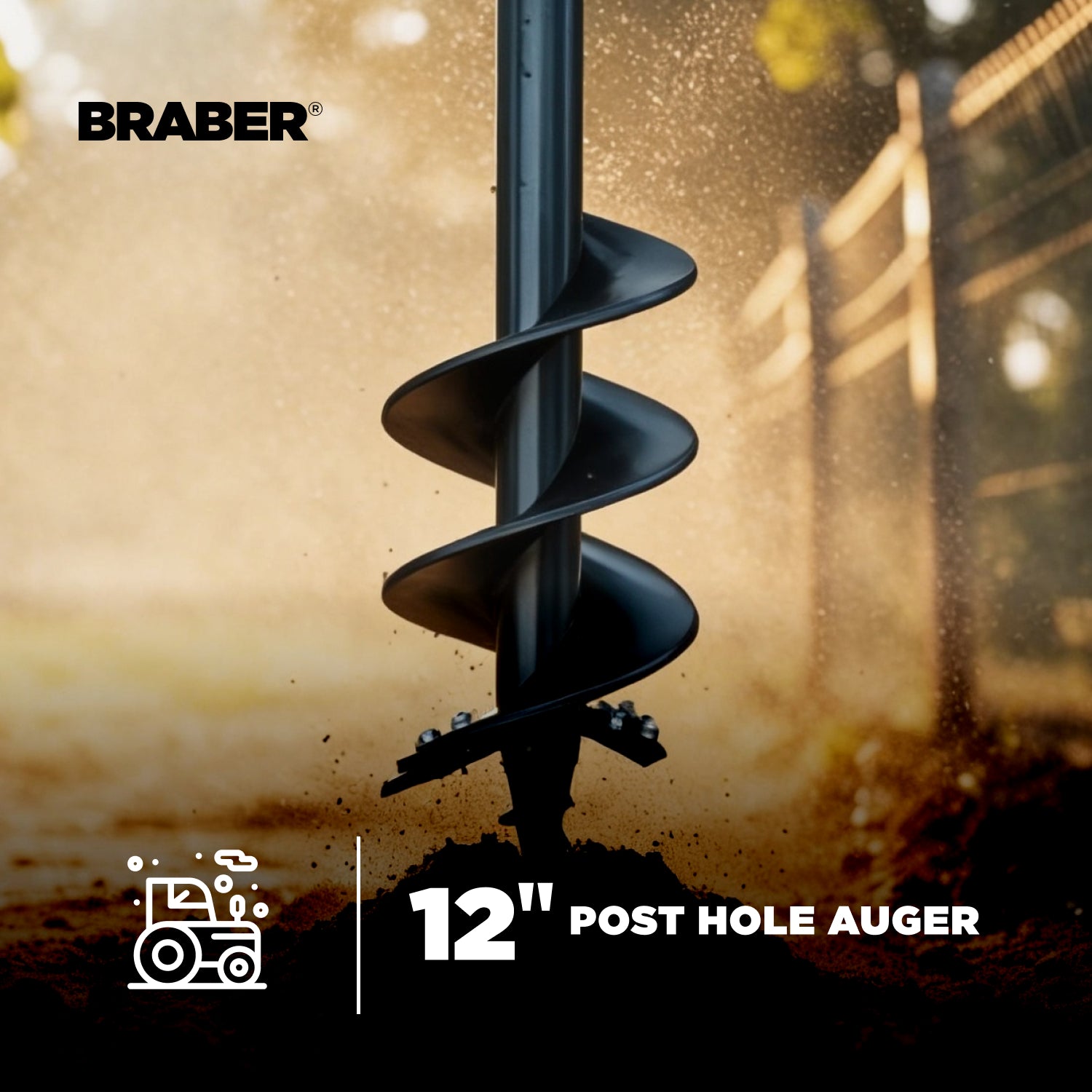 12" Short Post Hole Auger for BE-PHDLG Digger – PHA12SG