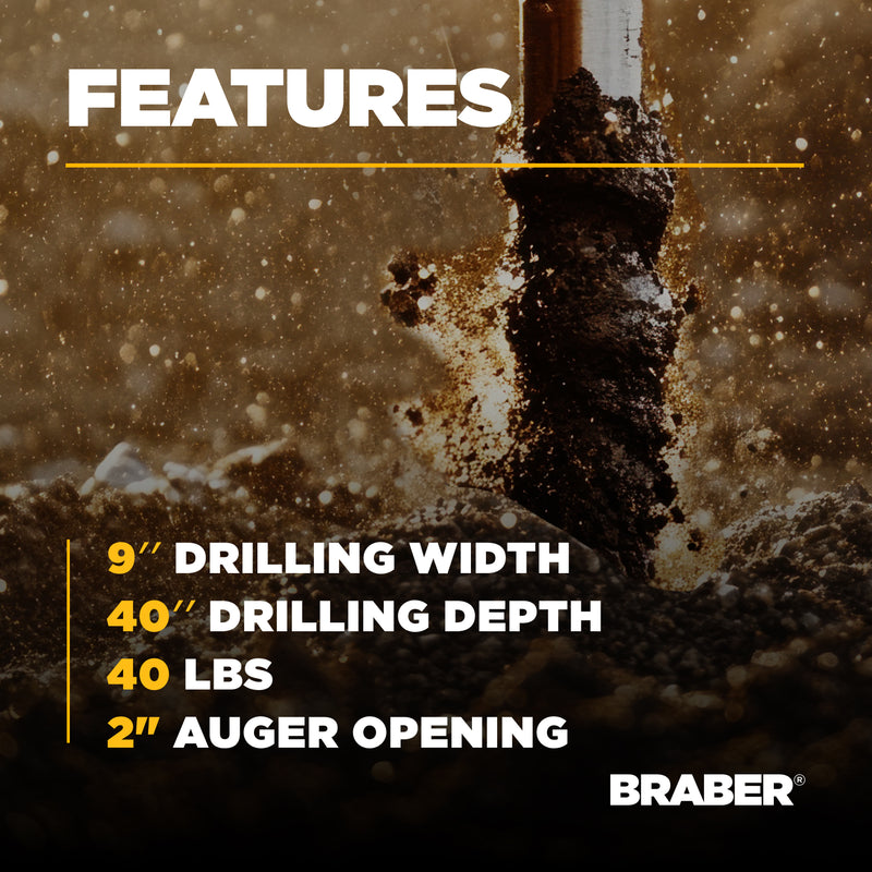 9" Post Hole Auger for BE-PHDG Digger – PHA9G-zoom-