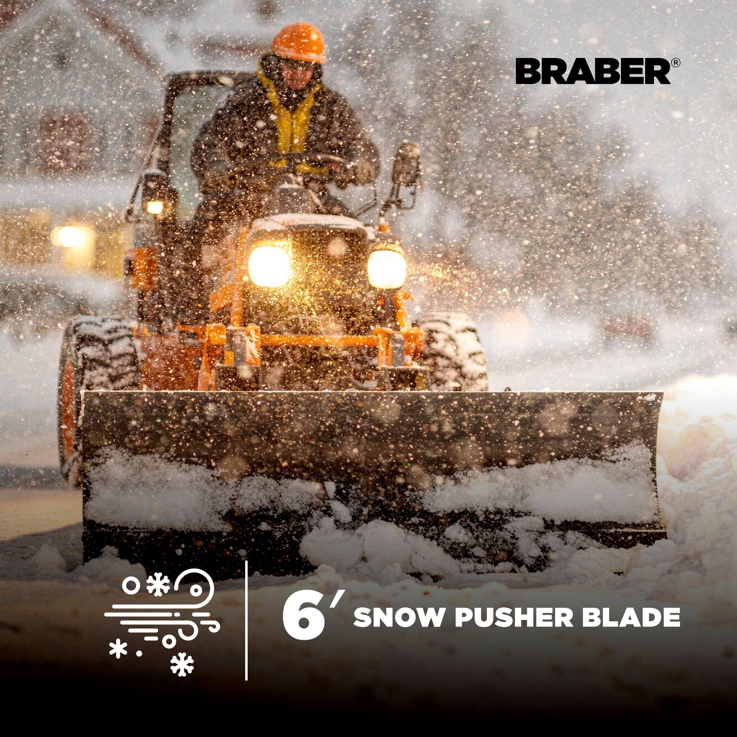 Snow Pusher Blade 6' Rubber Edge – SPRB6