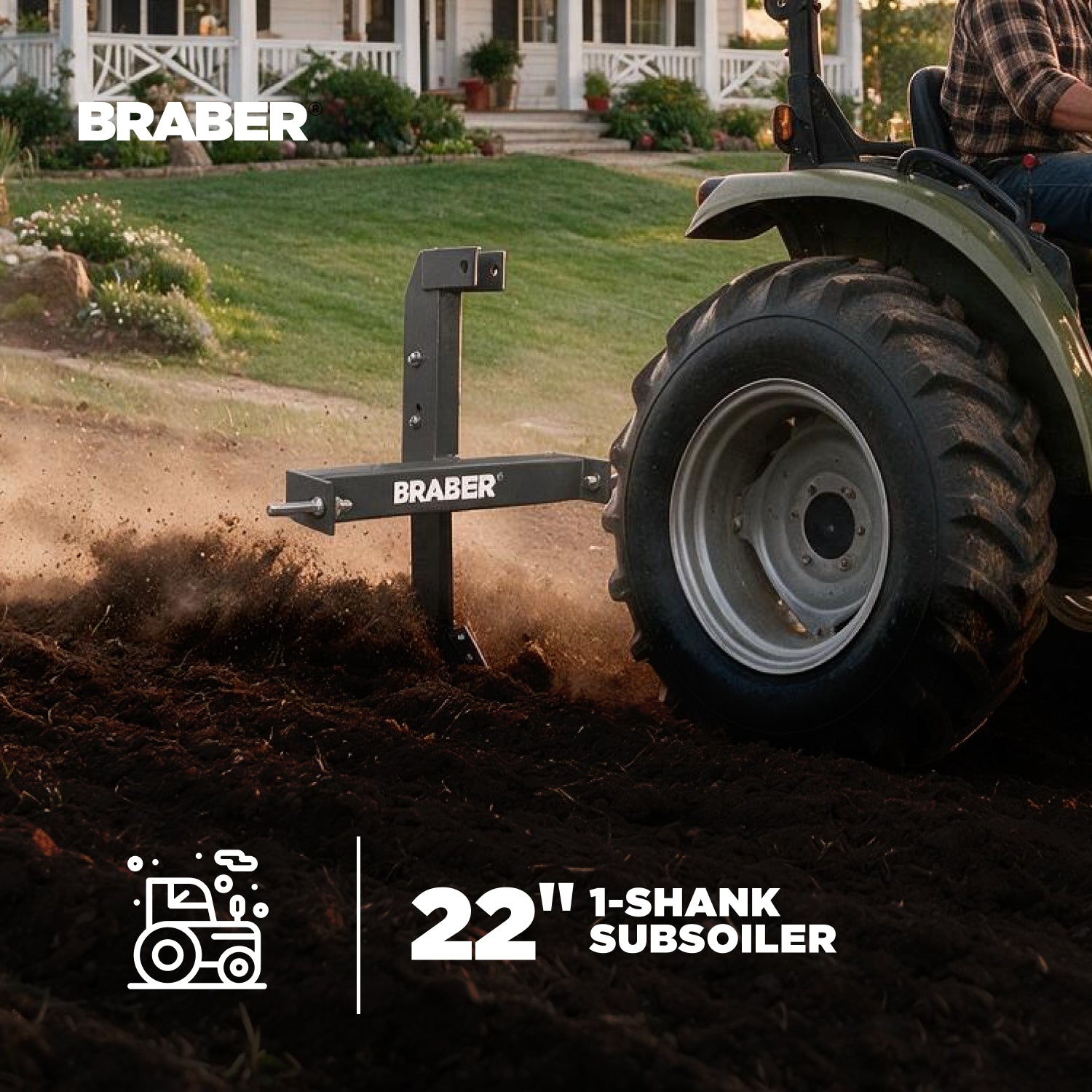 1-Shank Subsoiler 22" Depth up to 40 HP – SS1RN