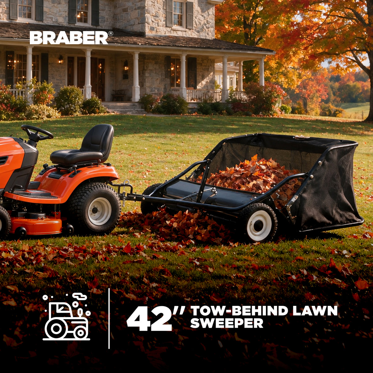 Tow-Behind Lawn Sweeper 42" – SW42T