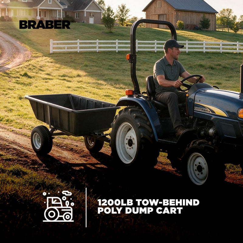 Tow-Behind Poly Dump Cart 1200 lb 4-Wheel – TCP12004W-zoom-