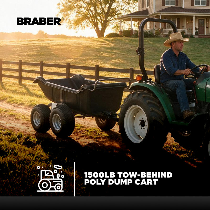 Tow-Behind Poly Dump Cart 1500 lb 2-Wheel – TCP1500-zoom-