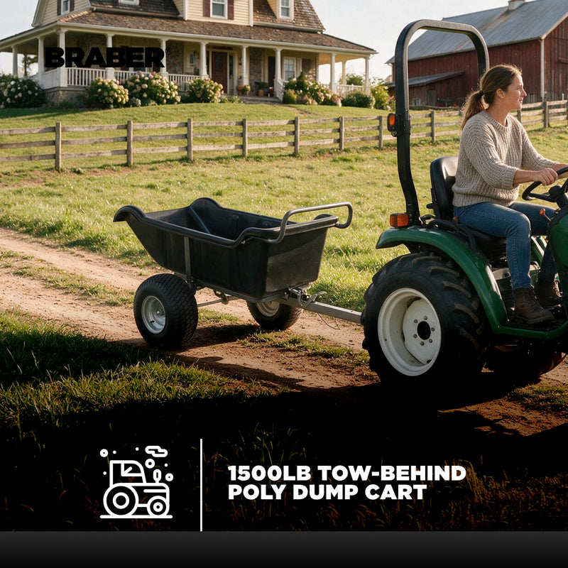 Tow-Behind Poly Dump Cart 1500 lb 2-Wheel – TCP1500-zoom-