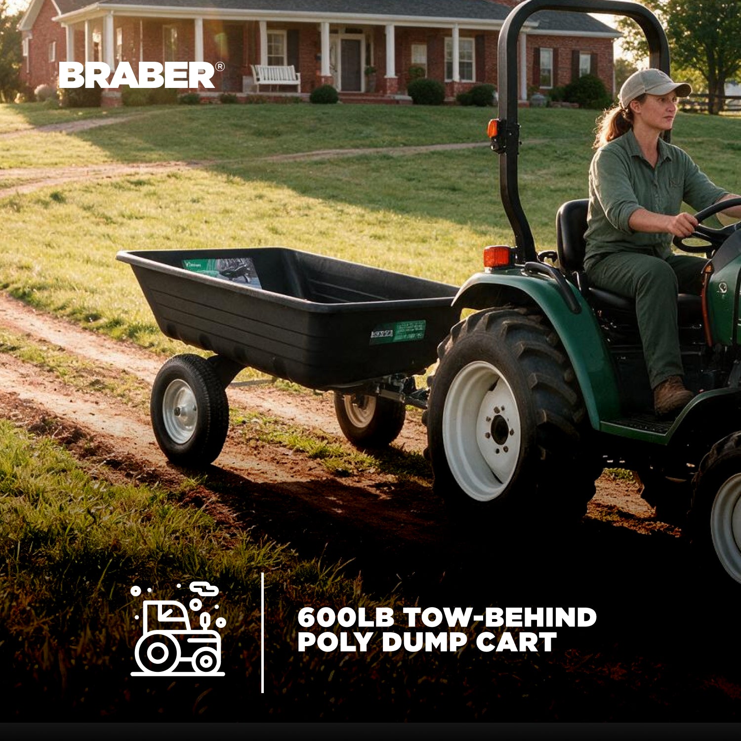 Tow-Behind Poly Dump Cart 600 lb – TCP600-2